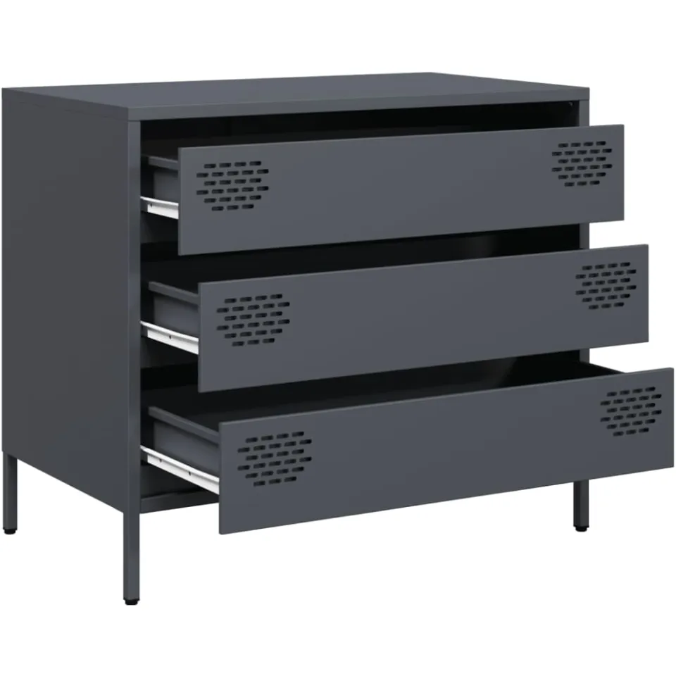 vidaXL Dressoir 68x39x58,5 cm koudgewalst staal antracietkleurig, foto 4