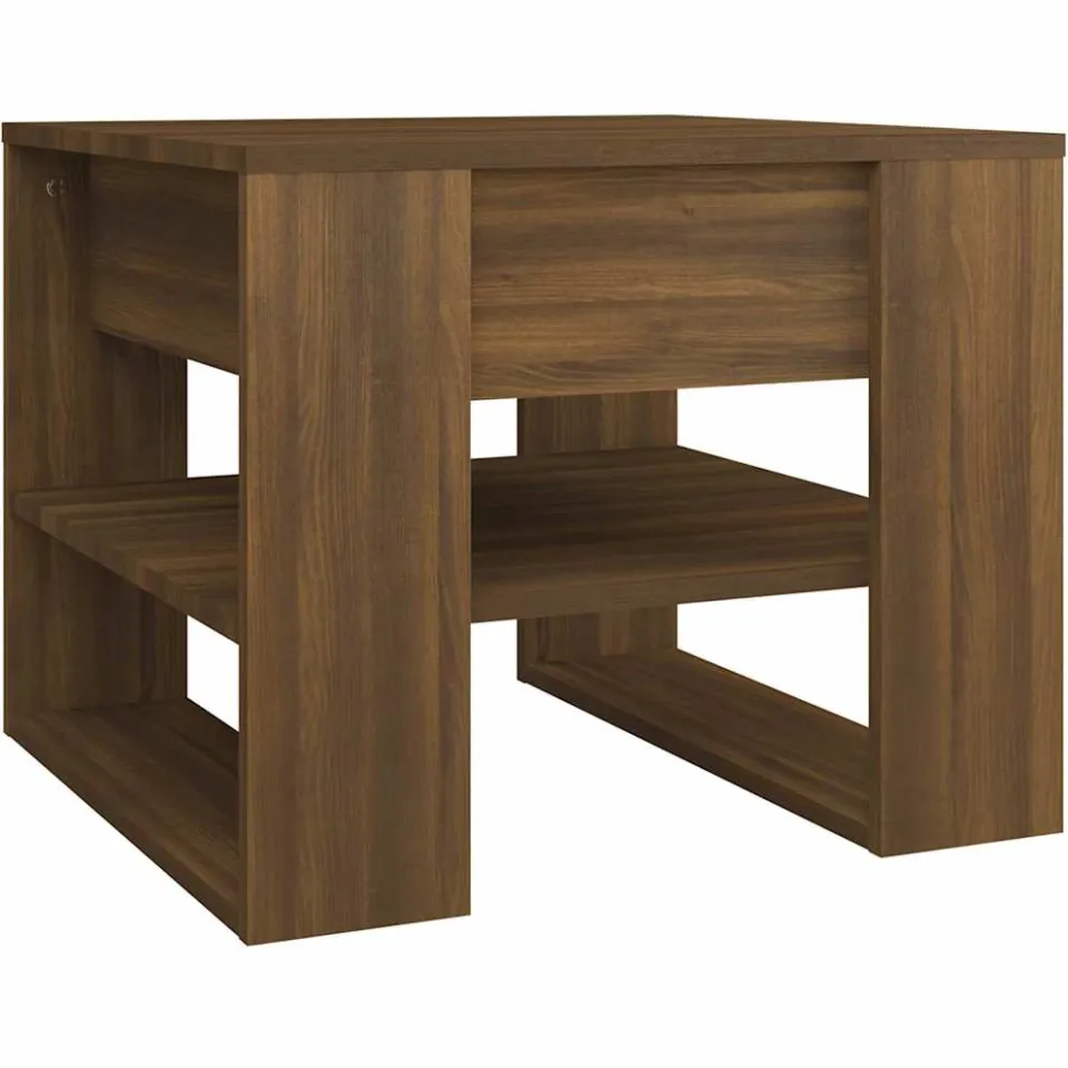 vidaXL Salontafel 55,5x55x45 cm bewerkt hout bruin eikenkleur, foto 4