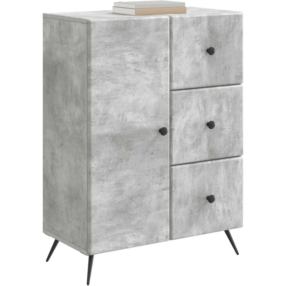 vidaXL Dressoir Betongrijs 66 x 34,5 x 90 cm Bewerkt hout
