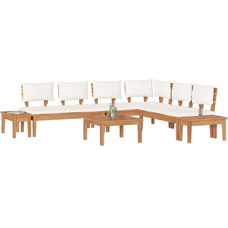 vidaXL Tuinbankenset 4 st Bruin en Crème