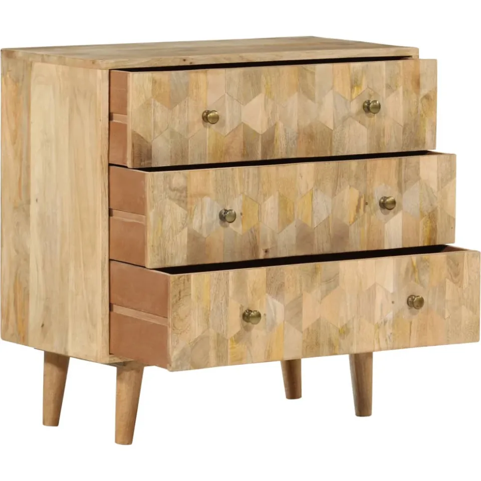 vidaXL Ladekast 70x35x70 cm massief mangohout bruin, foto 2