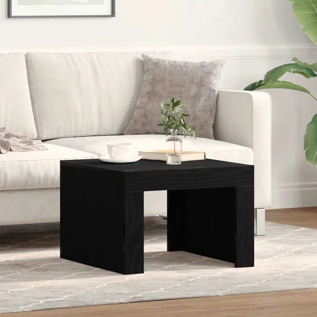 vidaXL Salontafel Zwart Eiken 50 x 50 x 35 cm Bewerkt hout, foto 2