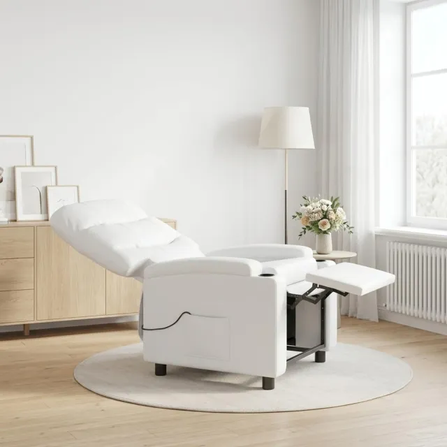 vidaXL Massage-relaxstoel Wit 75 x 93 x 102 cm Stof