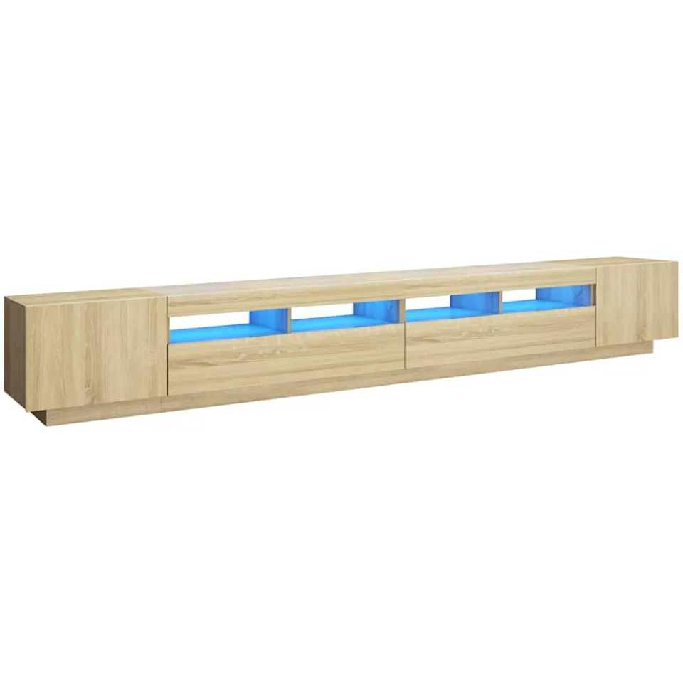 vidaXL Tv-meubel met LED-verlichting 300x35x40 cm sonoma eikenkleurig Bruin