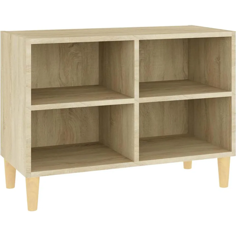 vidaXL Tv-meubel met houten poten 69,5x30x50 cm sonoma eikenkleurig Bruin