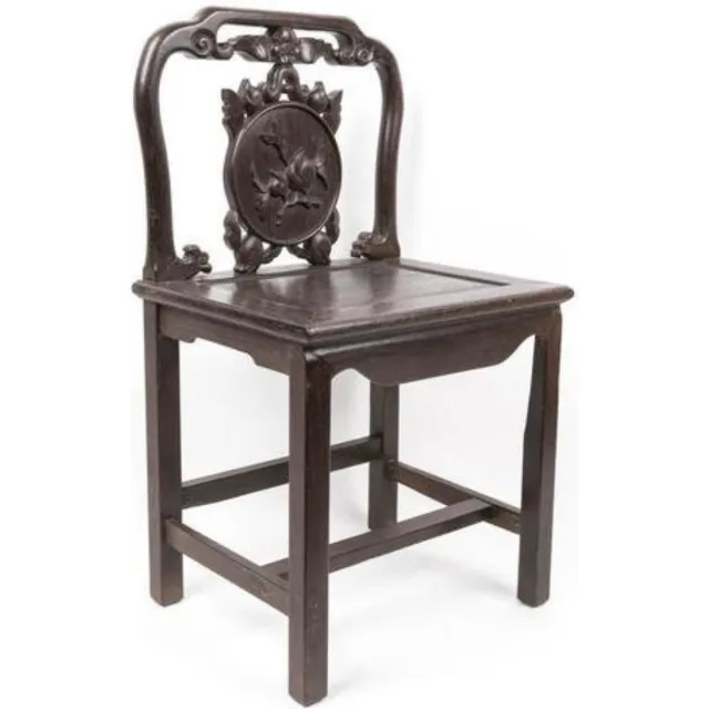 Fine Asianliving Antieke Chinese Stoel met Handgesneden Perzik Chinese Meubels Oosterse Kast multi