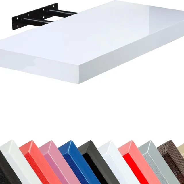 Stilista Wandplank Zwevend - Wand Plank - Trendy Design - MDF - 110 x 23,5 x 3,8 cm - Hoogglans Wit