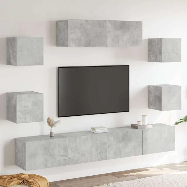 vidaXL 7-delige Tv-meubelset bewerkt hout betongrijs grijs, foto 2