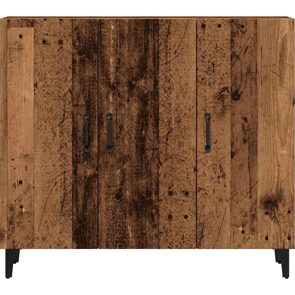 vidaXL Dressoir 90x34x80 cm bewerkt hout oud houtkleurig bruin, foto 4