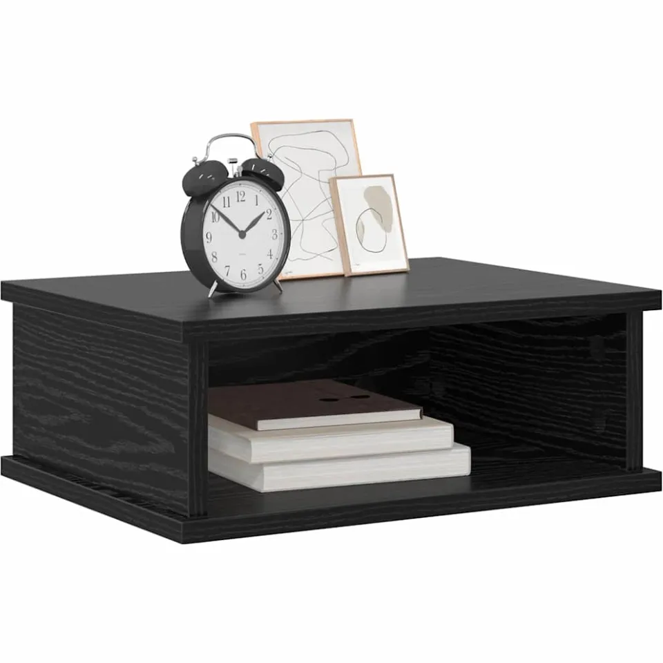 vidaXL Nachtkastje 2 st Zwart Eiken 40 x 31 x 15 cm Bewerkt hout