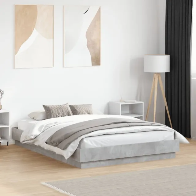 vidaXL Bedframe bewerkt hout betongrijs 120x190 cm grijs