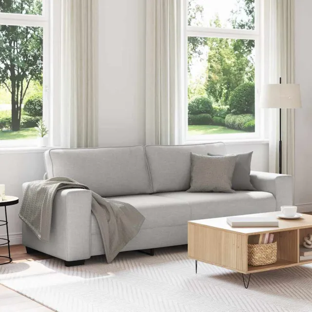 vidaXL 3-zitsbank Wolkengrijs 220x77x82 cm Stof