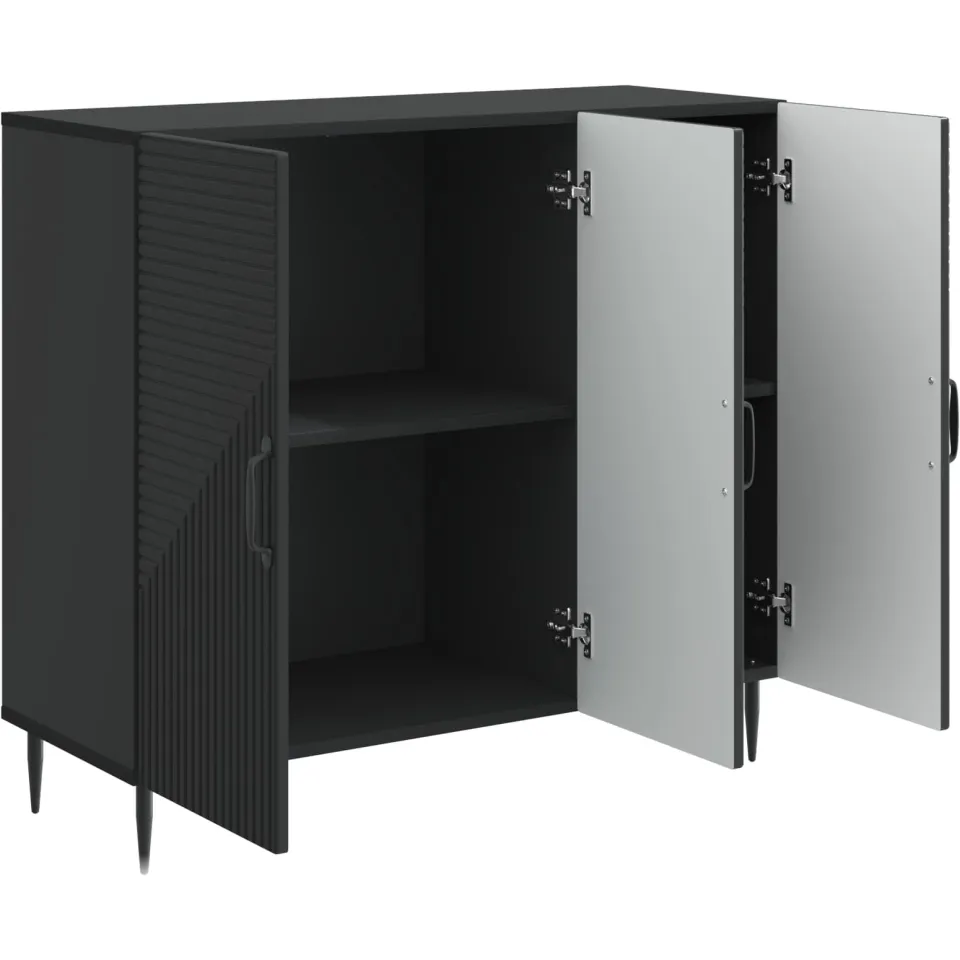 vidaXL Dressoir Zwart 89 x 34,5 x 80 cm Bewerkt hout, foto 3