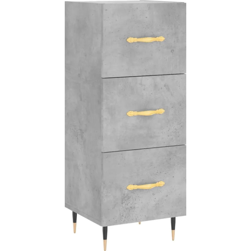 vidaXL Dressoir 34,5x34x90 cm bewerkt hout betongrijs grijs, foto 3