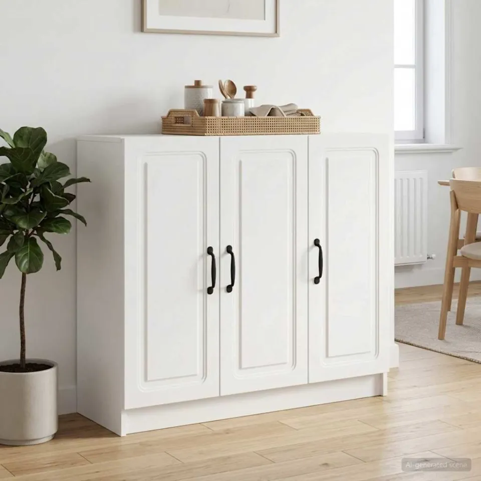 vidaXL Dressoir Wit 89 x 34,5 x 77 cm Bewerkt hout, foto 3