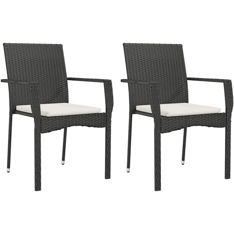 vidaXL 9-delige Tuinset poly rattan zwart