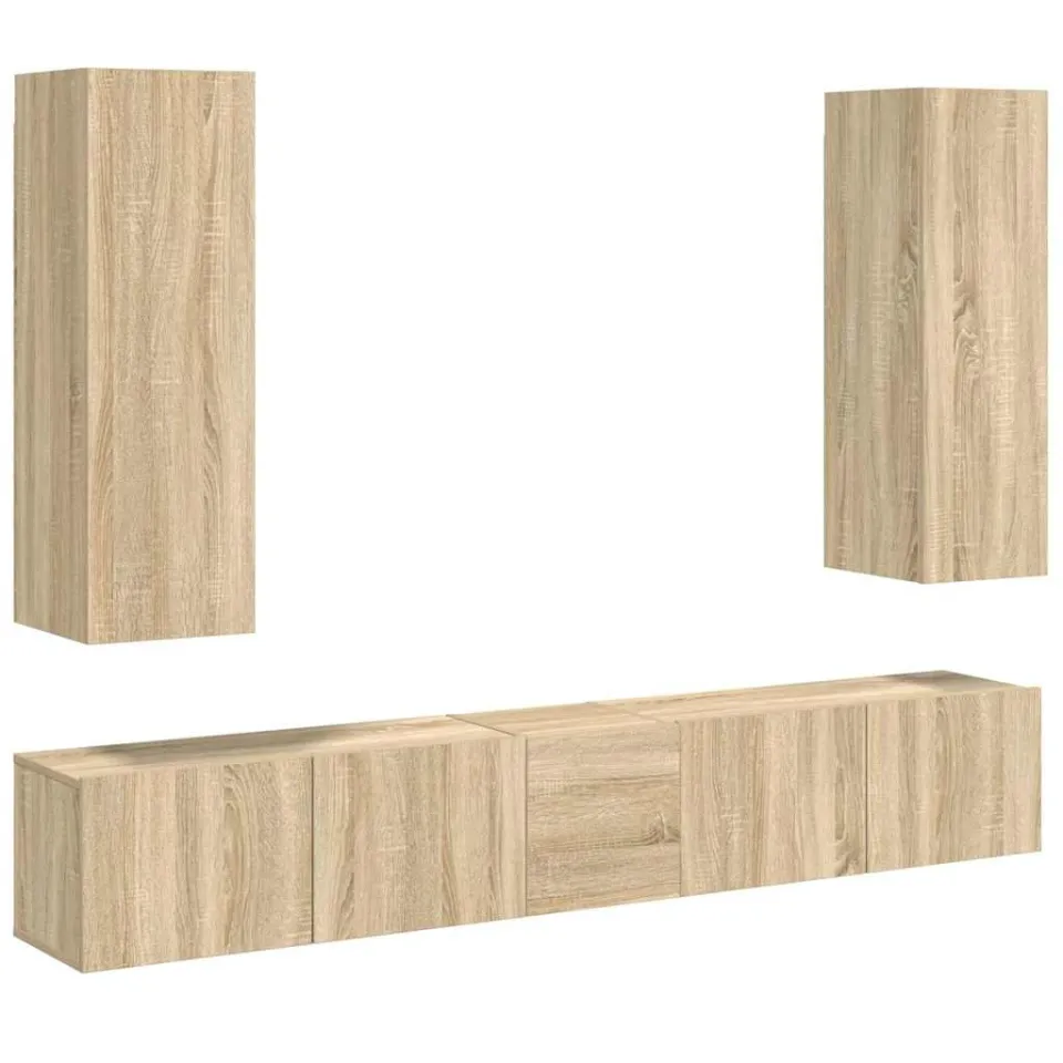 vidaXL 5-delige Tv-meubelset bewerkt hout sonoma eikenkleurig, foto 3
