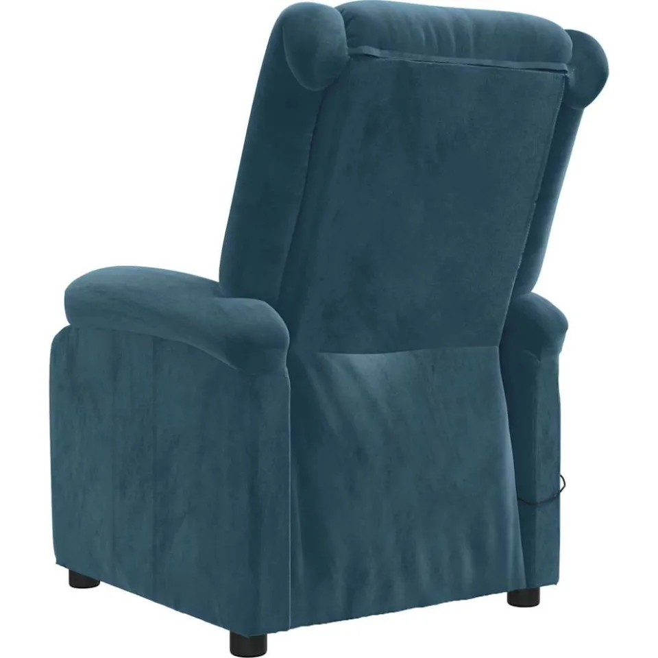 vidaXL Massagestoel fluweel blauw, foto 4