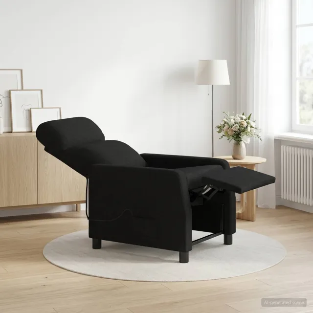 vidaXL Massage Recliner Zwart Stof