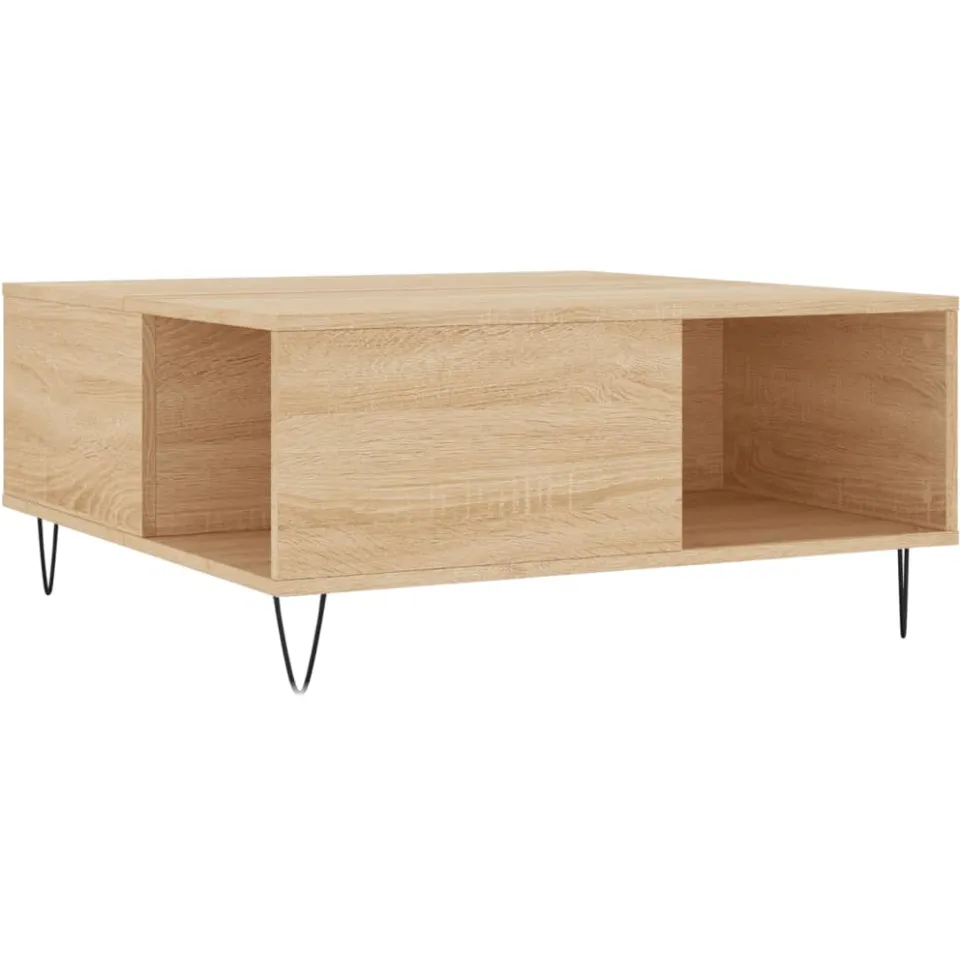 vidaXL Salontafel 80x80x36,5 cm bewerkt hout sonoma eikenkleurig, foto 3