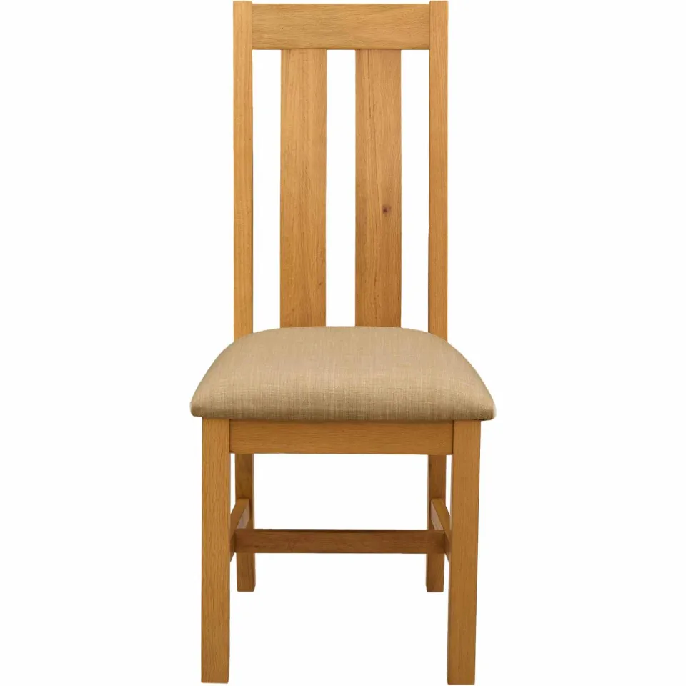 vidaXL Eetkamerstoel BERGEN 2 st Massief Eikenhout Beige