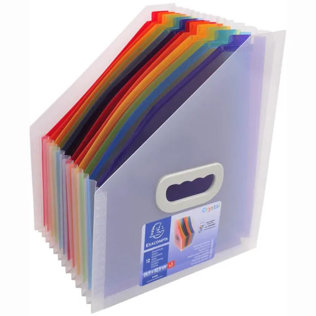 Exacompta Crystal PP Tijdschriftenhouder 12 tabs - Transparant - 55598E