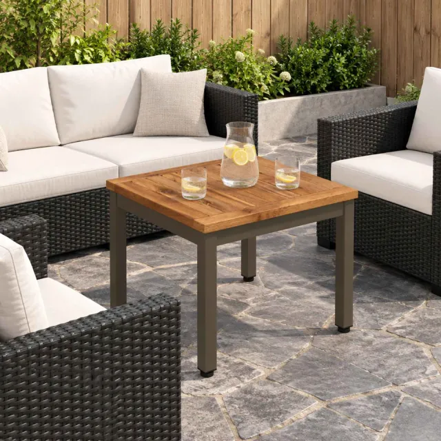 vidaXL Salontafel NAARDEN Natuurlijk en Koffie 40 x 40,5 x 36 cm bruin, foto 2