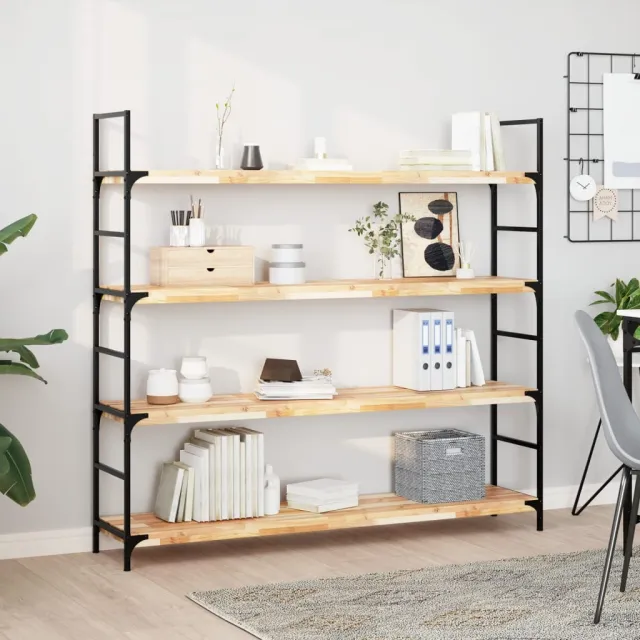 vidaXL Wandschap zwevend 140x30x4 cm onbehandeld massief acaciahout Bruin
