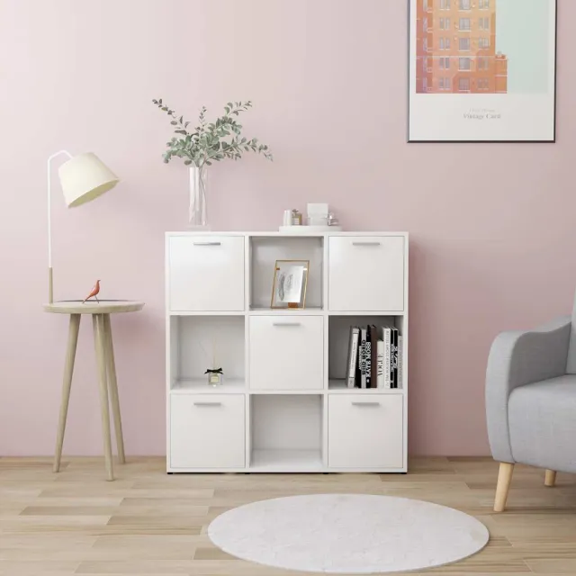 vidaXL Boekenkast 90x30x90 cm bewerkt hout wit, foto 2