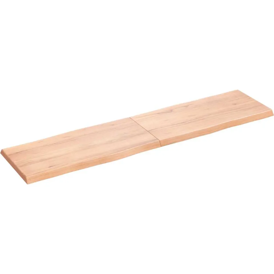 vidaXL Tafelblad natuurlijke rand 160x40x(2-4) cm eikenhout lichtbruin, foto 2