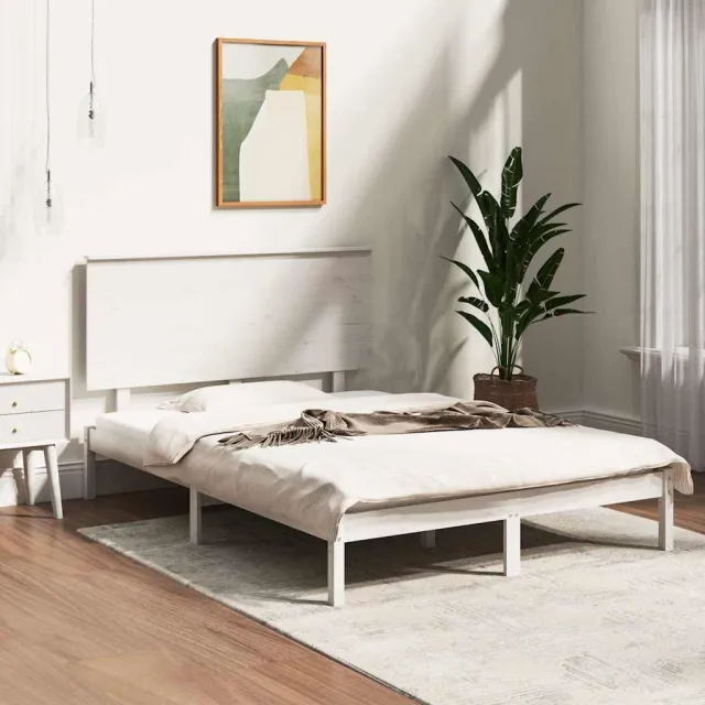 vidaXL Bedframe zonder matras massief grenenhout wit 120x200 cm
