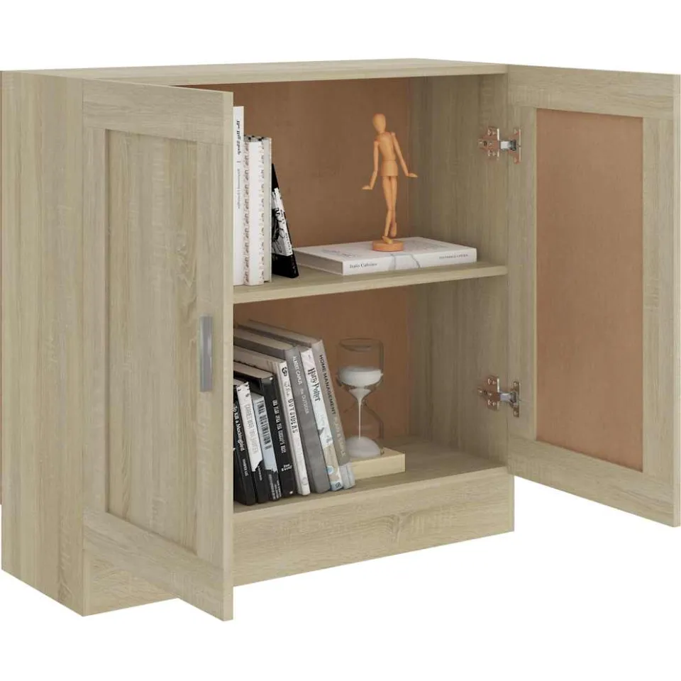 vidaXL Boekenkast 82,5x30,5x80 cm bewerkt hout sonoma eikenkleurig Bruin