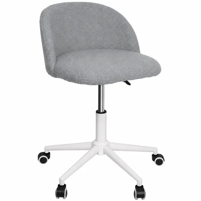 PIPIPOXER bureaustoel zonder armleuningen - Homeoffice stoel -draaistoel met rugsteun - Ergonomisch- Scandinavische eetkamerstoelen -Eetkamer, studeerkamer, woonkamer - grijs