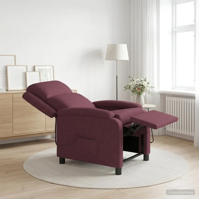 vidaXL Massage Recliner Paars Stof