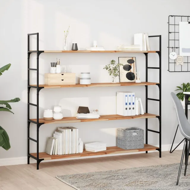 vidaXL Wandschappen 3 st zwevend olieafwerking 120x30x2 cm acaciahout Bruin