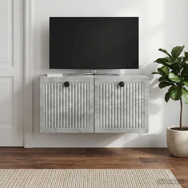 vidaXL Wandbeugel TV-kast 59,5 x 31 x 30 cm Betongrijs