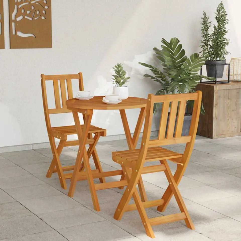 vidaXL Bistroset 3 st Olie naturel Massief Acaciahout, foto 4