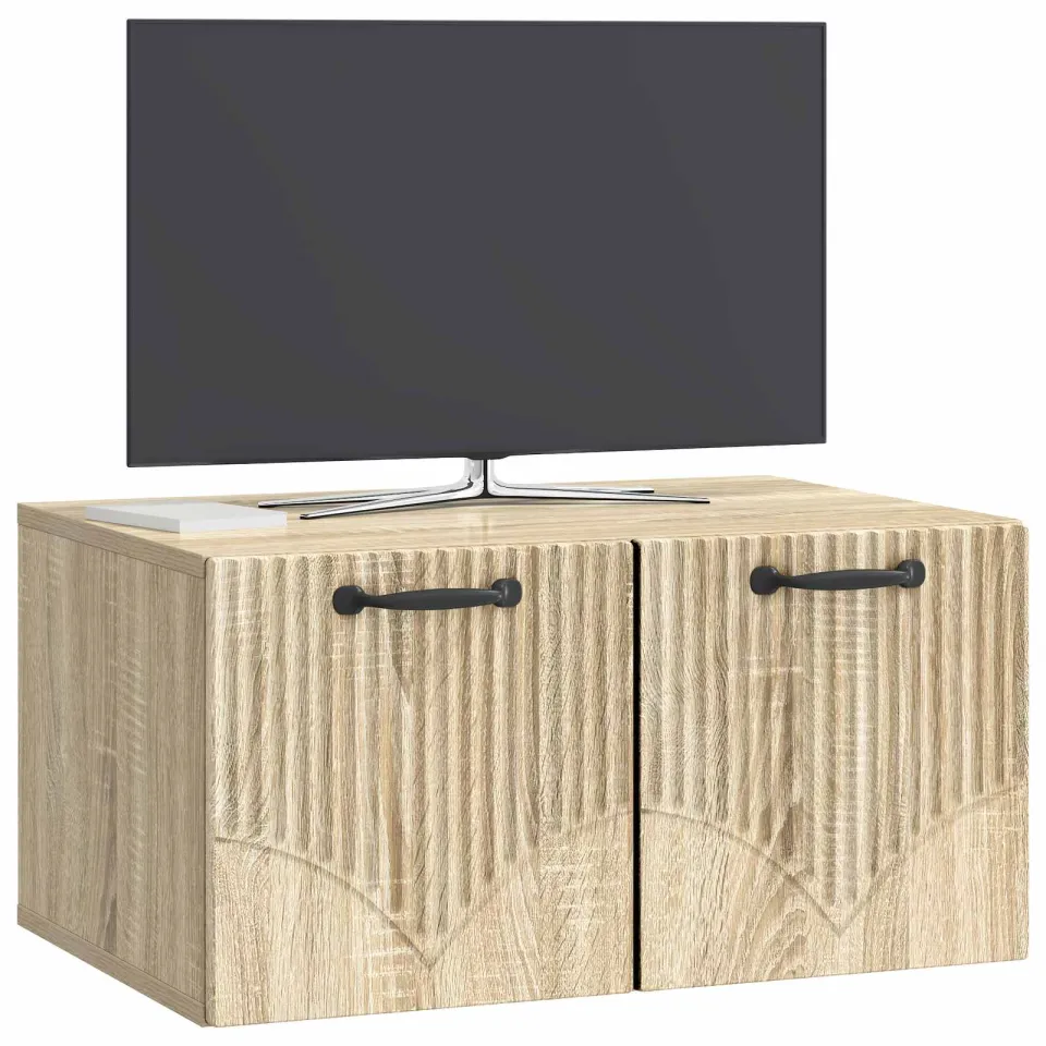 vidaXL Wandbeugel TV-kast Sonoma Eiken 59,5 x 41 x 30 cm Bewerkt hout Bruin