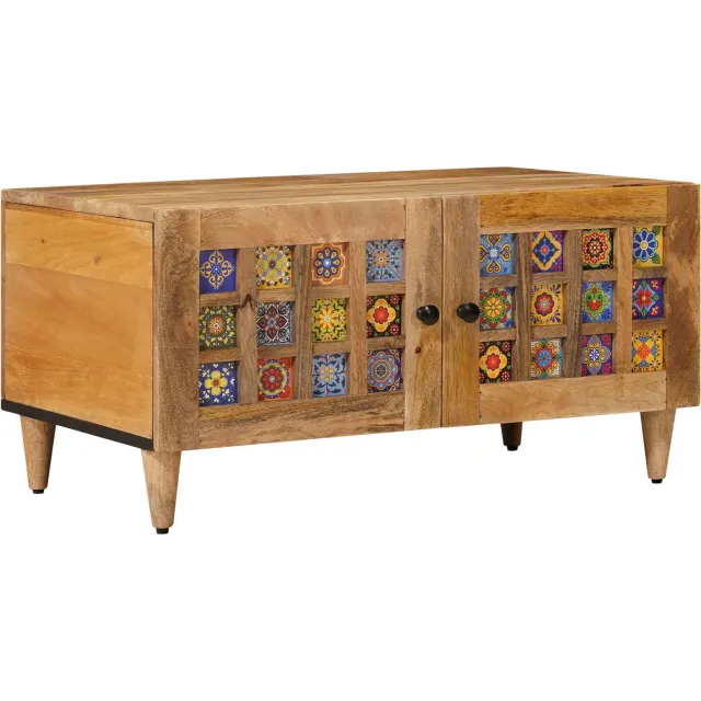 vidaXL Salontafel Naturel 80 x 50 x 40 cm Massief Mango Hout Bruin
