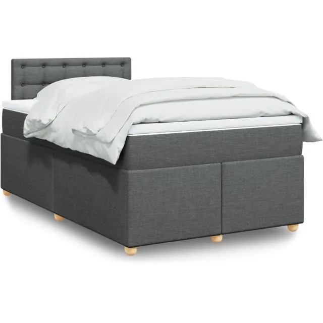vidaXL Boxspring met matras stof donkergrijs 120x190 cm grijs