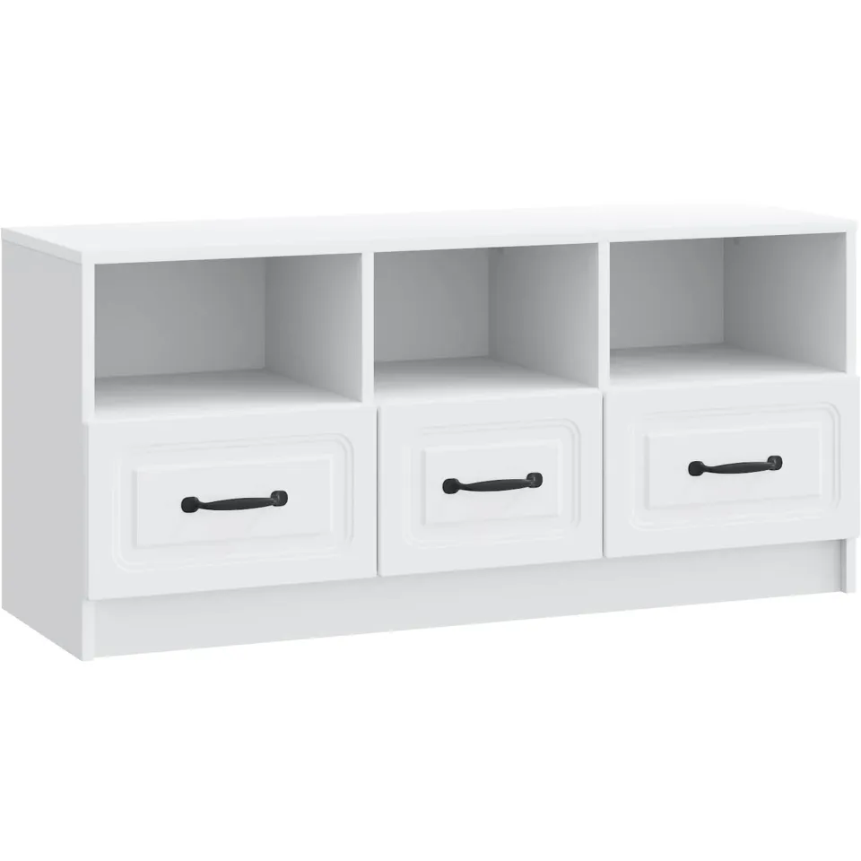 vidaXL TV-kast met lade Wit 102 x 34,5 x 47 cm Bewerkt hout, foto 3