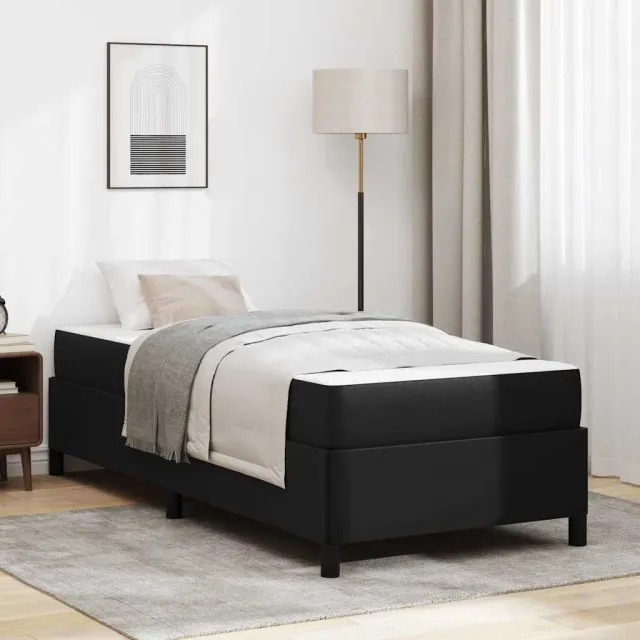 vidaXL Bedframe met matras Zwart 80 x 200 cm Stof