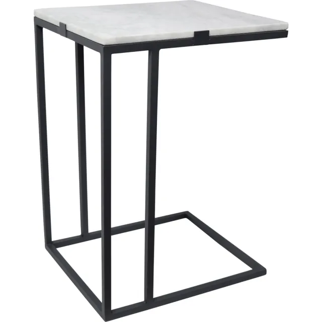 LOFT42 Marble - Laptoptafel - Marmer - Metaal - Zwart - Industrieel