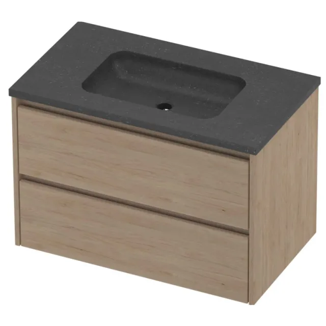 Proline Rollo Badmeubelset Hardsteen Elegant 80x46x54 cm Blue Stone Ideal Oak Eiken