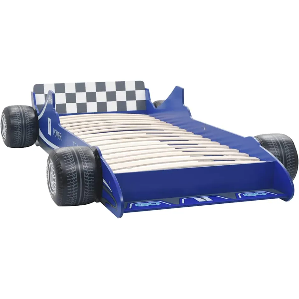 vidaXL Kinderbed raceauto blauw 90x200 cm