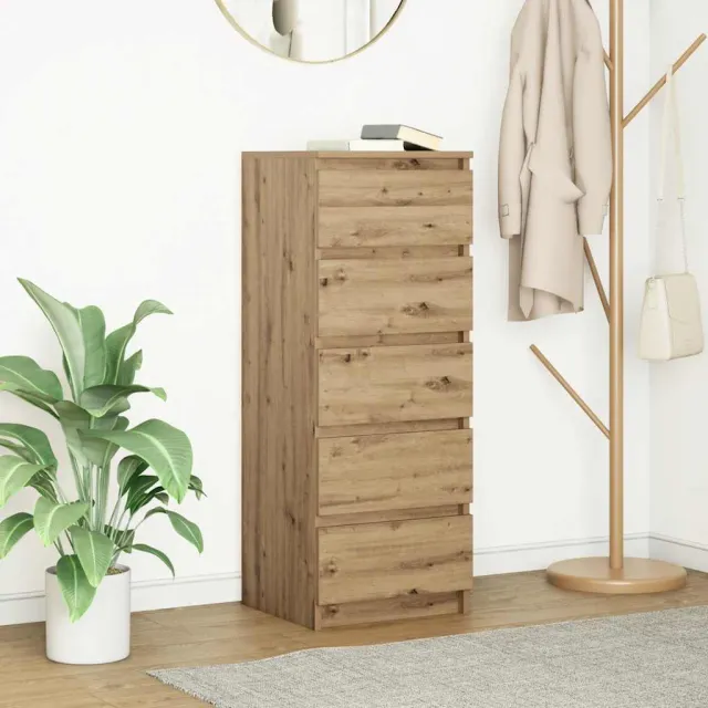 vidaXL Dressoir met lades 37,5x35x99cm spaanplaat artisanaal eikenhout Bruin