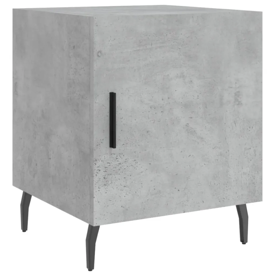 vidaXL Nachtkastjes 2 st 40x40x50 cm bewerkt hout betongrijs grijs, foto 4