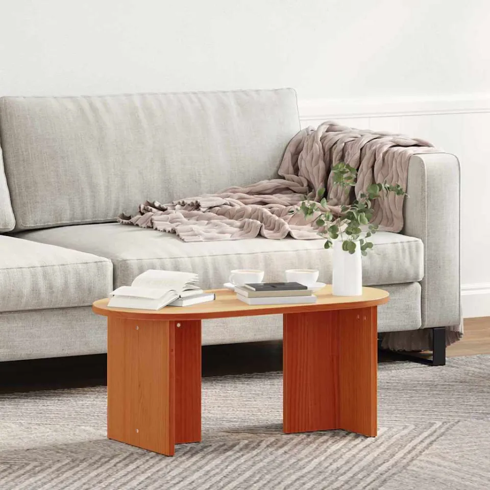 vidaXL Salontafel Wasbruin 80 x 39,5 x 35 cm Massief grenenhout bruin, foto 3
