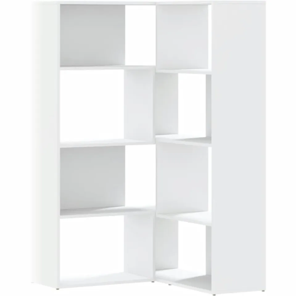vidaXL Boekenkast 4-laags hoek 85x85x140 cm bewerkt hout wit, foto 3
