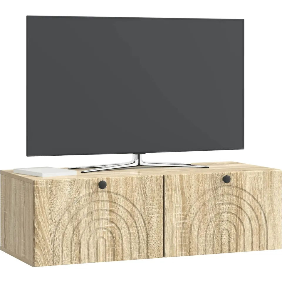vidaXL Wandbeugel TV-kast Sonoma Eiken 98 x 41 x 30 cm Bewerkt hout Bruin